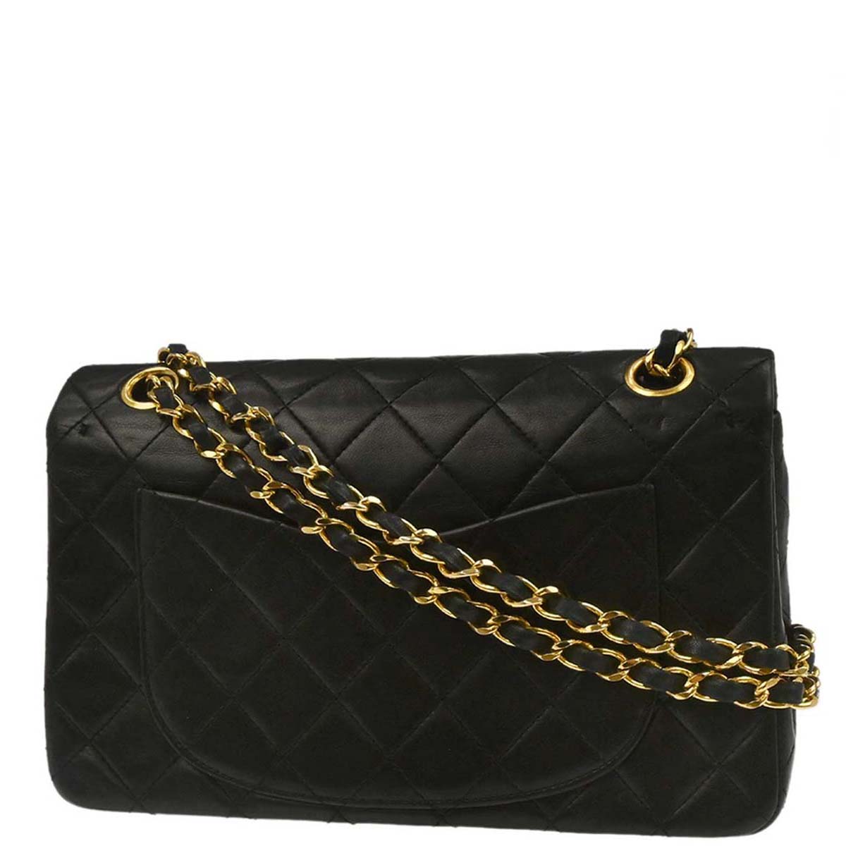 Chanel Black Lambskin Small Classic Double Flap Shoulder Bag