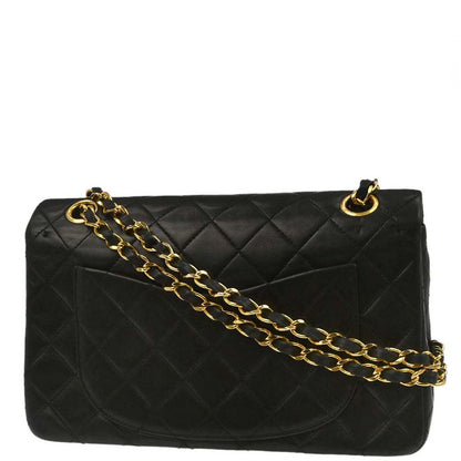Chanel Black Lambskin Small Classic Double Flap Shoulder Bag