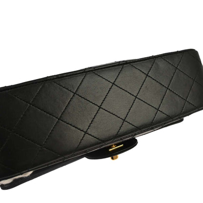 Chanel Black Lambskin Small Classic Double Flap Shoulder Bag