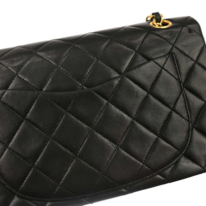 Chanel Black Lambskin Small Classic Double Flap Shoulder Bag