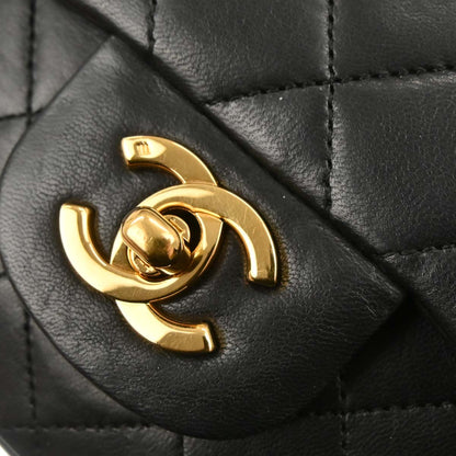 Chanel Black Lambskin Small Classic Double Flap Shoulder Bag