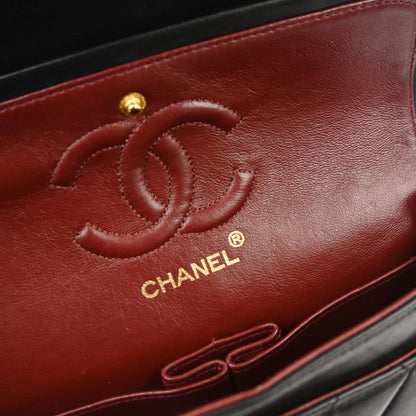 Chanel Black Lambskin Small Classic Double Flap Shoulder Bag