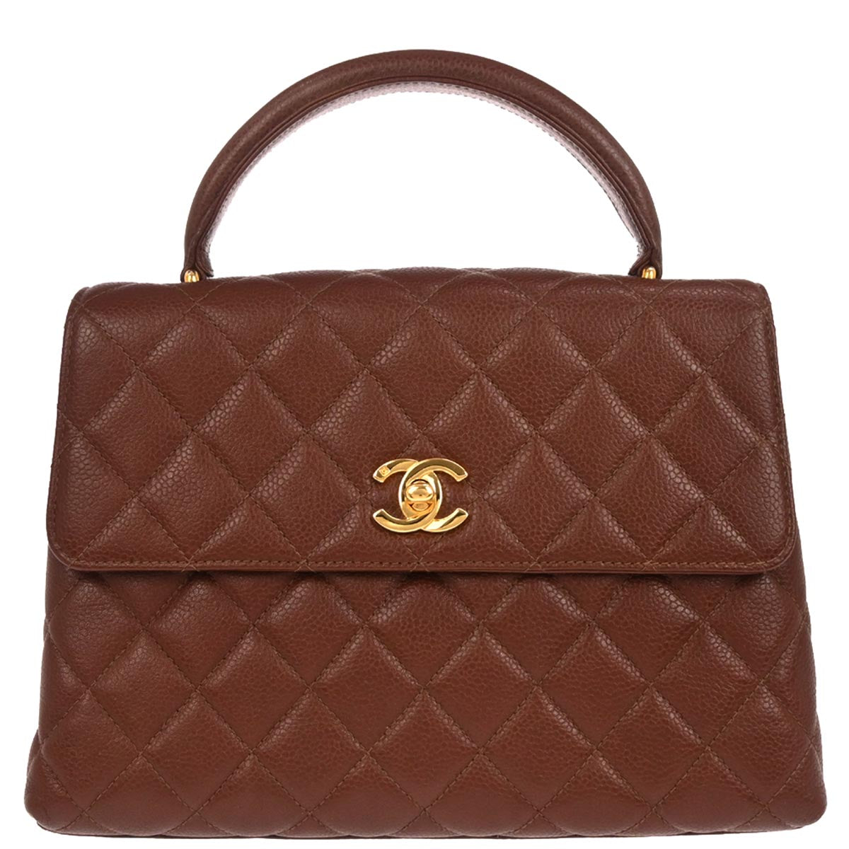 Chanel 1996-1997 Brown Caviar Skin Kelly Handbag