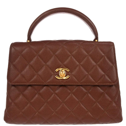 Chanel 1996-1997 Brown Caviar Skin Kelly Handbag