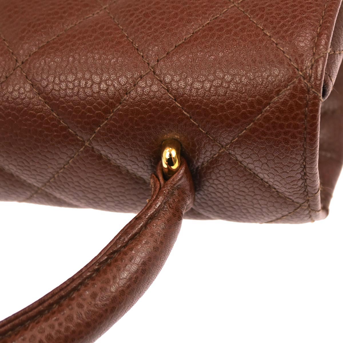 Chanel 1996-1997 Brown Caviar Skin Kelly Handbag