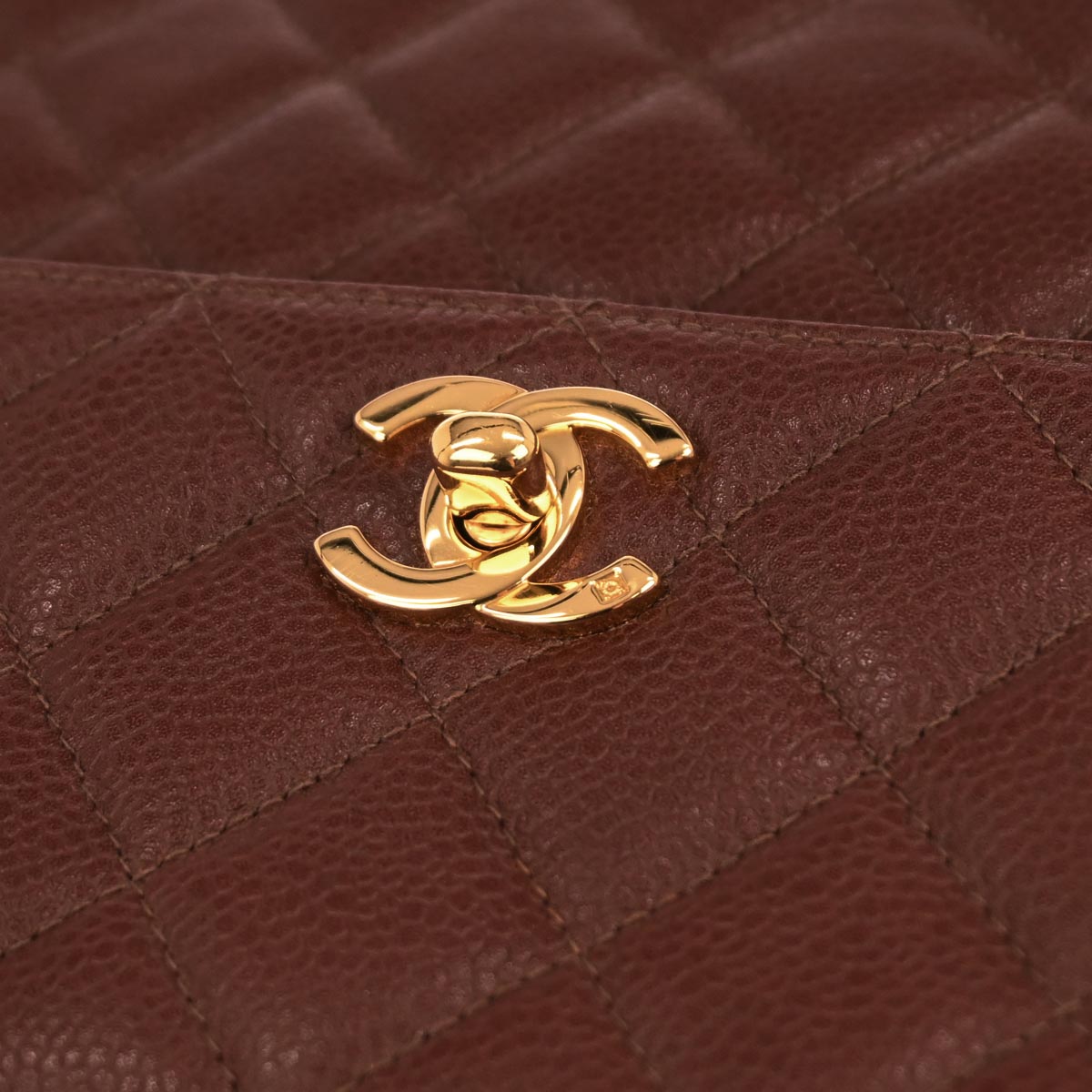 Chanel 1996-1997 Brown Caviar Skin Kelly Handbag