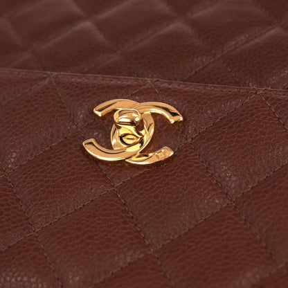 Chanel 1996-1997 Brown Caviar Skin Kelly Handbag
