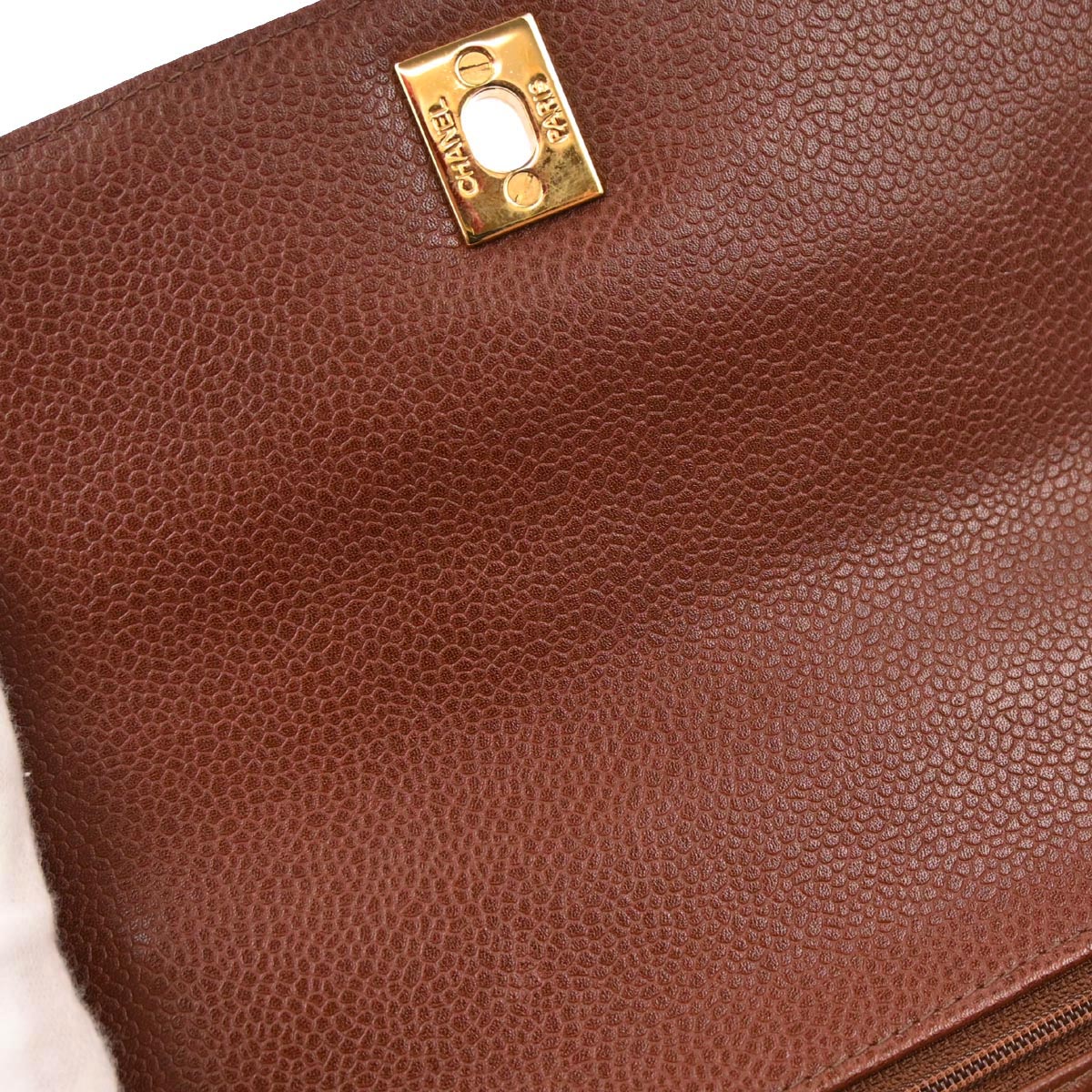 Chanel 1996-1997 Brown Caviar Skin Kelly Handbag