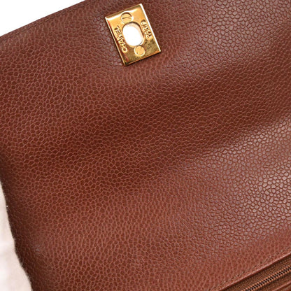 Chanel 1996-1997 Brown Caviar Skin Kelly Handbag