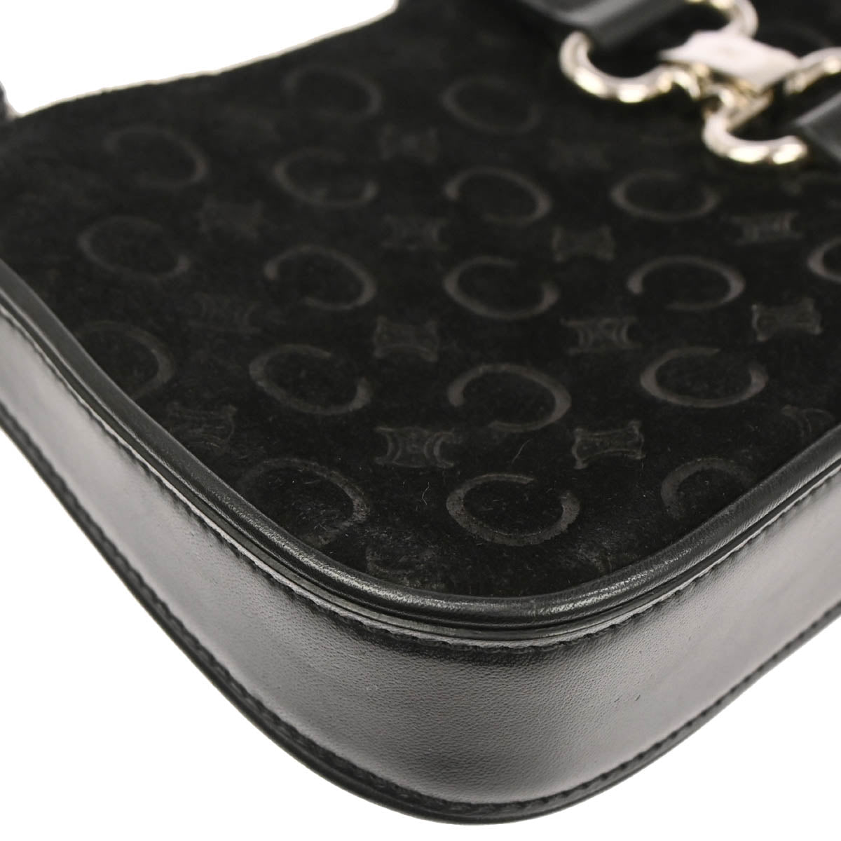 Celine Black Suede C Macadam Handbag