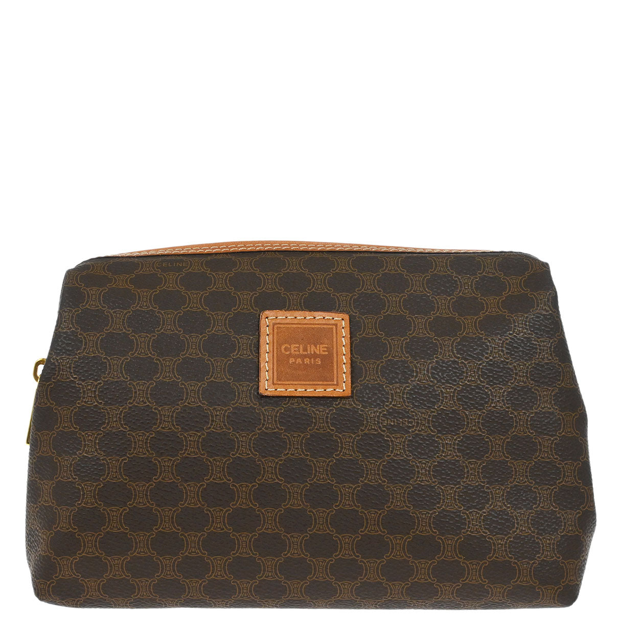 Celine Brown PVC Macadam Pouch Bag