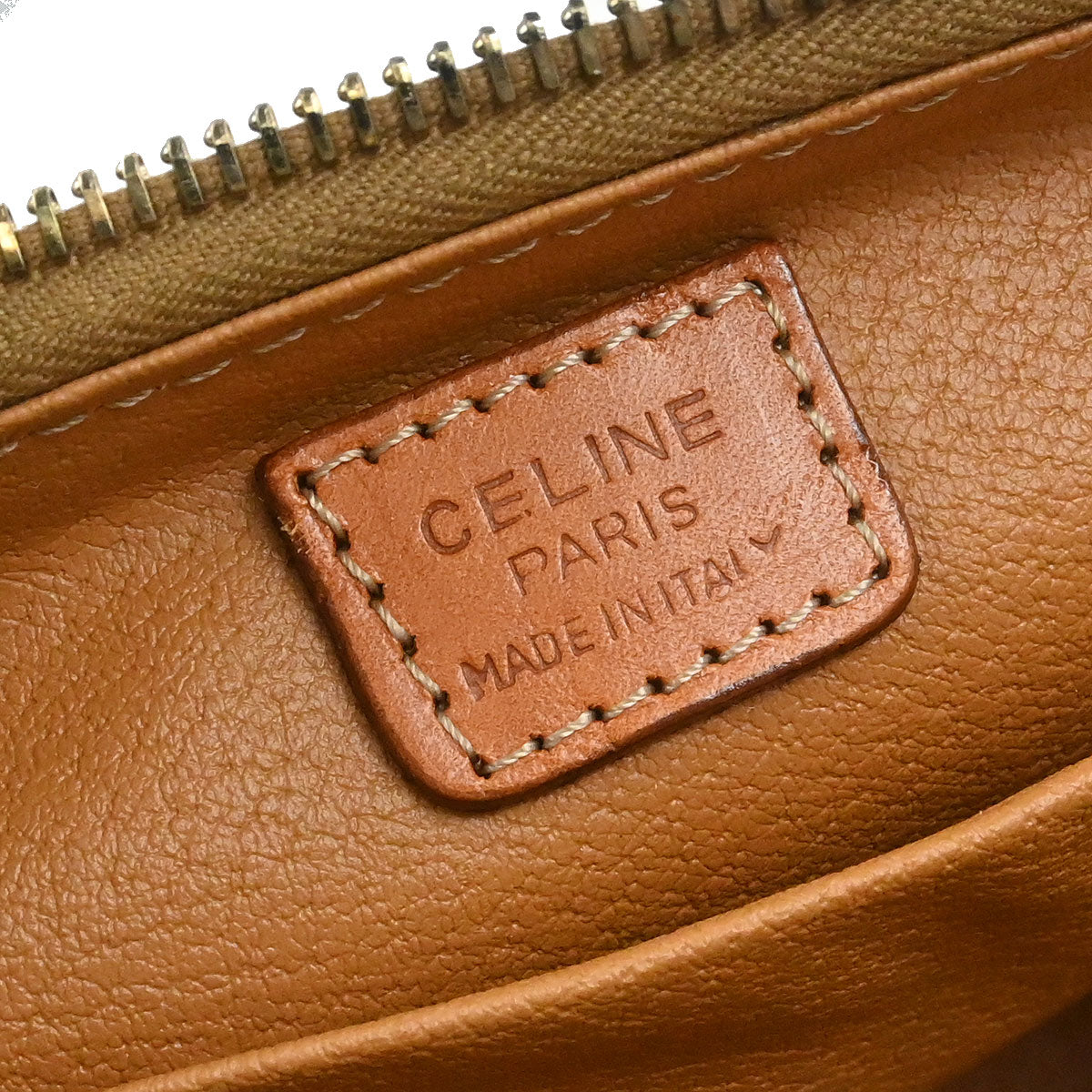 Celine Brown PVC Macadam Pouch Bag