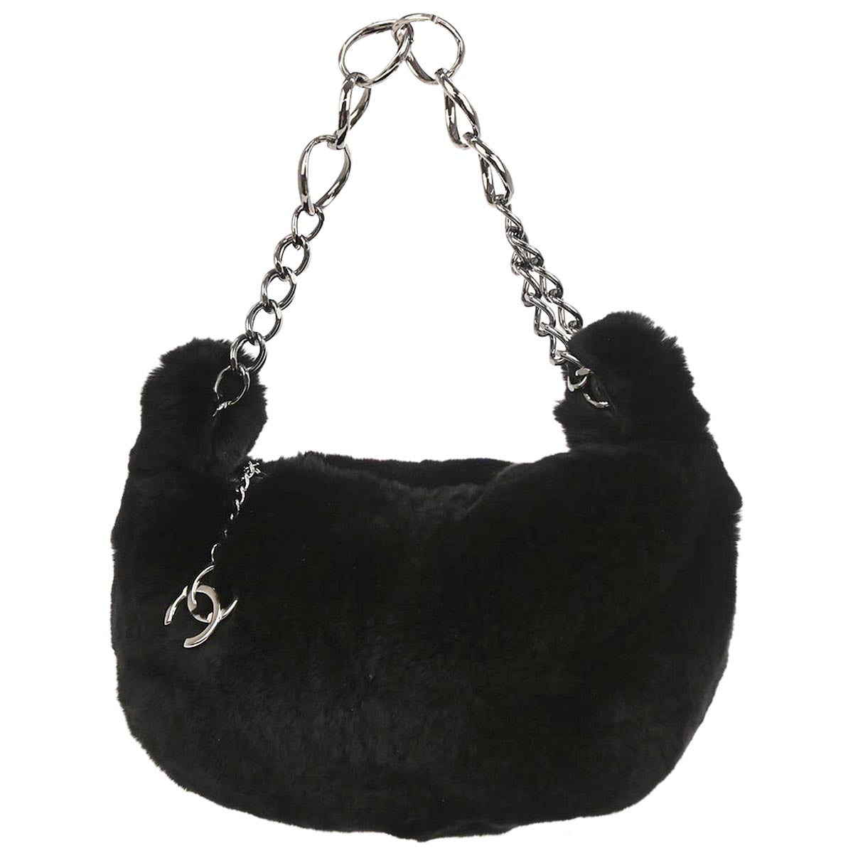 Chanel * 2002-2003 Black Lapin Fur Handbag