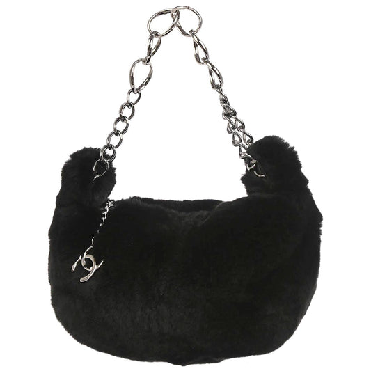 Chanel * 2002-2003 Black Lapin Fur Handbag