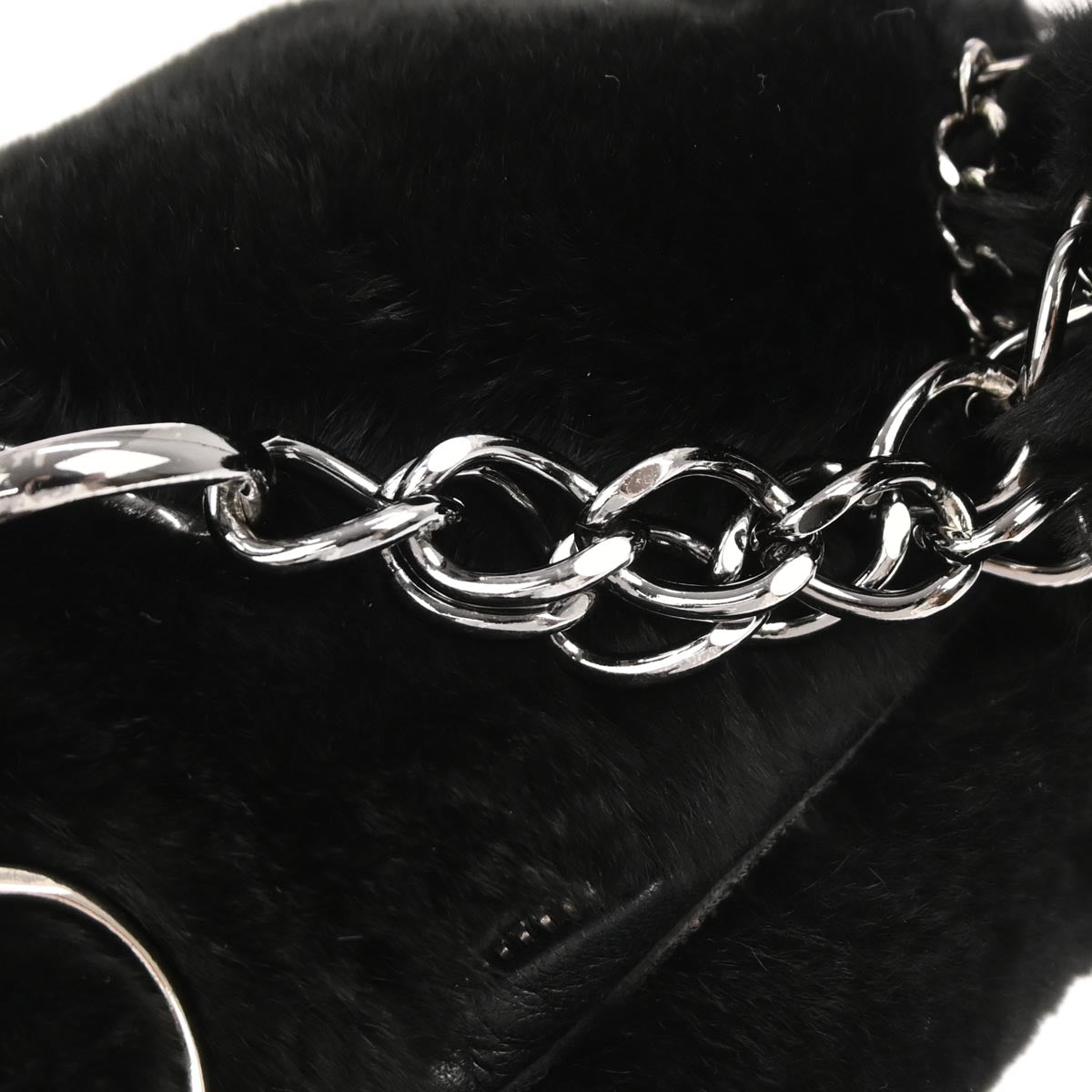 Chanel * 2002-2003 Black Lapin Fur Handbag