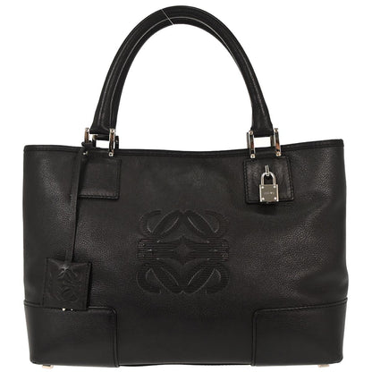Loewe Black Leather Fusta Tote Handbag