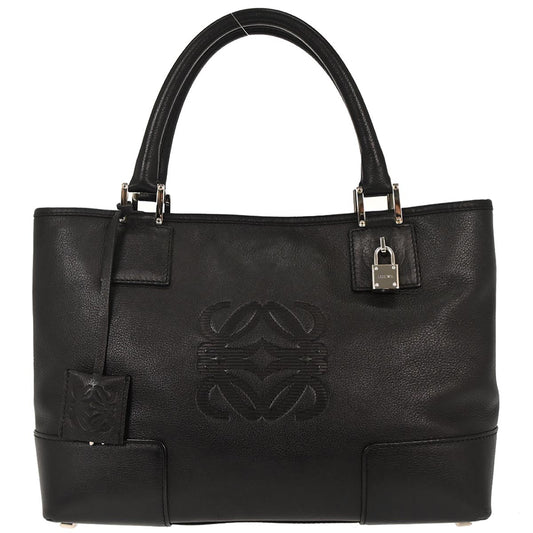 Loewe Black Leather Fusta Tote Handbag