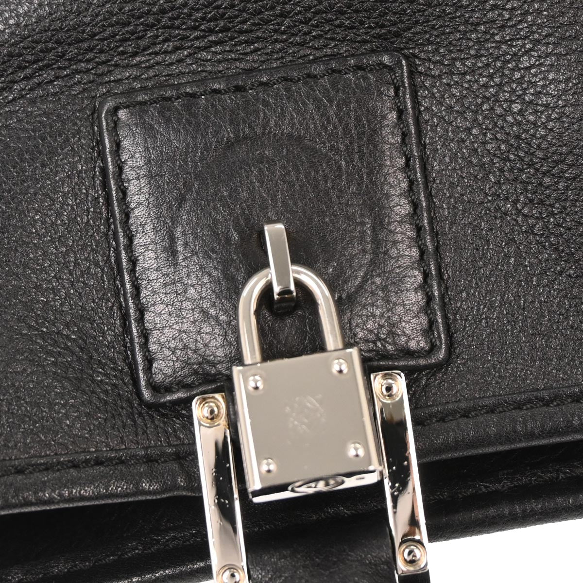 Loewe Black Leather Fusta Tote Handbag