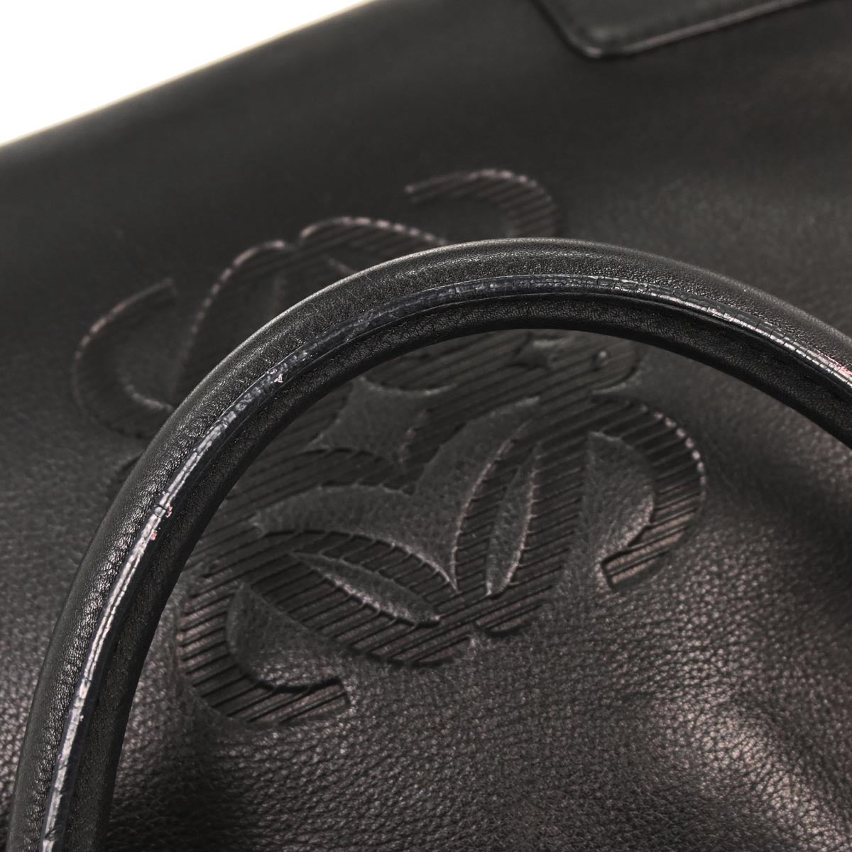 Loewe Black Leather Fusta Tote Handbag
