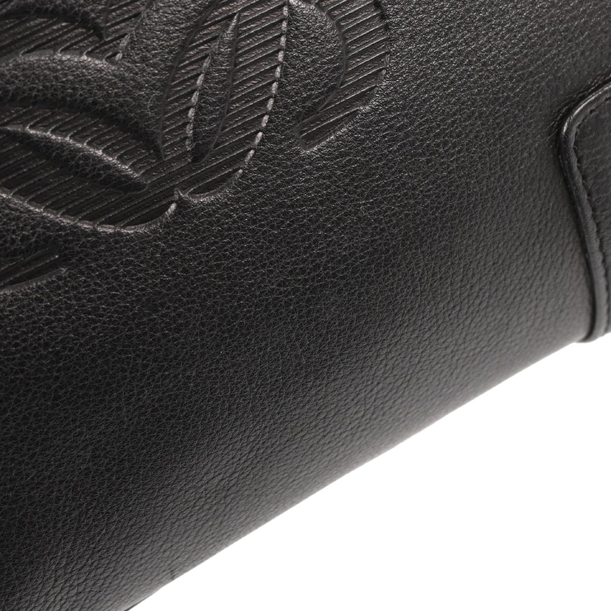 Loewe Black Leather Fusta Tote Handbag