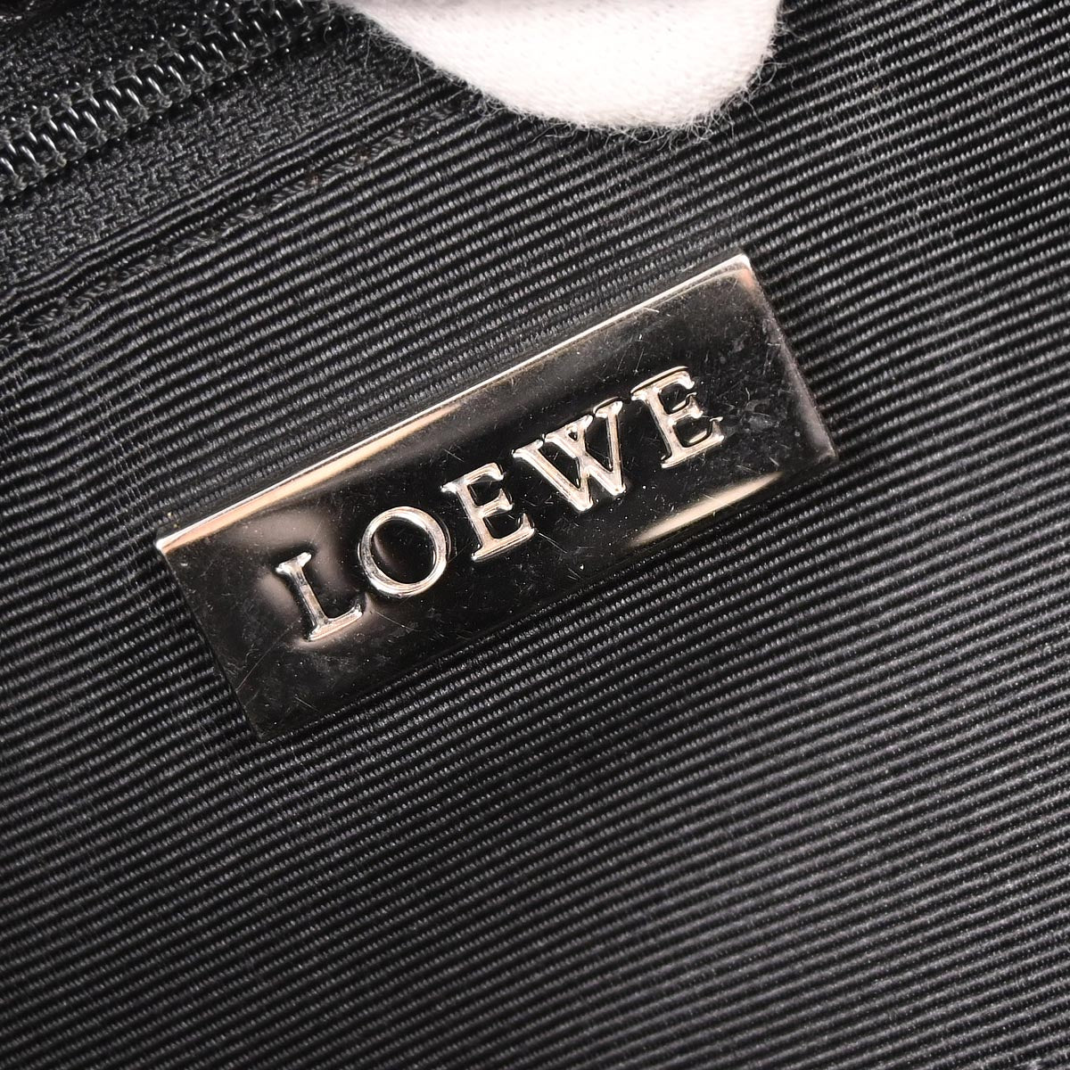 Loewe Black Leather Fusta Tote Handbag