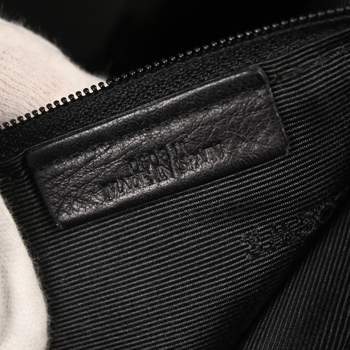 Loewe Black Leather Fusta Tote Handbag