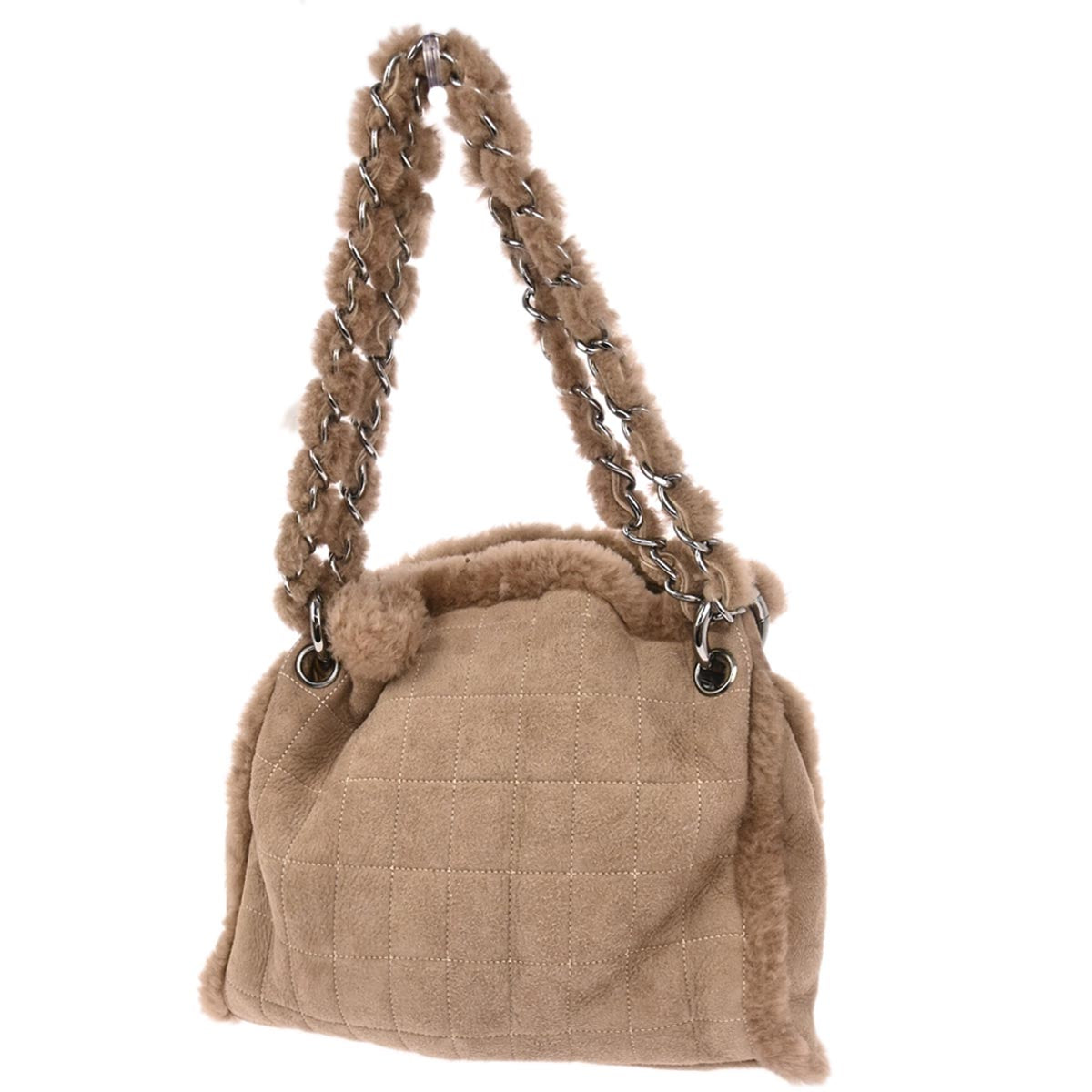 Chanel 2005-2006 Brown Mouton Choco Bar Tote Handbag