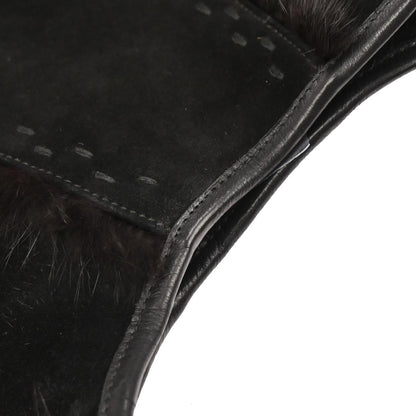 Yves Saint Laurent * Black Suede Medium Mombasa Hobo Handbag