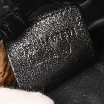 Yves Saint Laurent * Black Suede Medium Mombasa Hobo Handbag