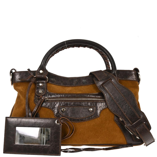 Balenciaga Brown Suede The First 2way Shoulder Handbag