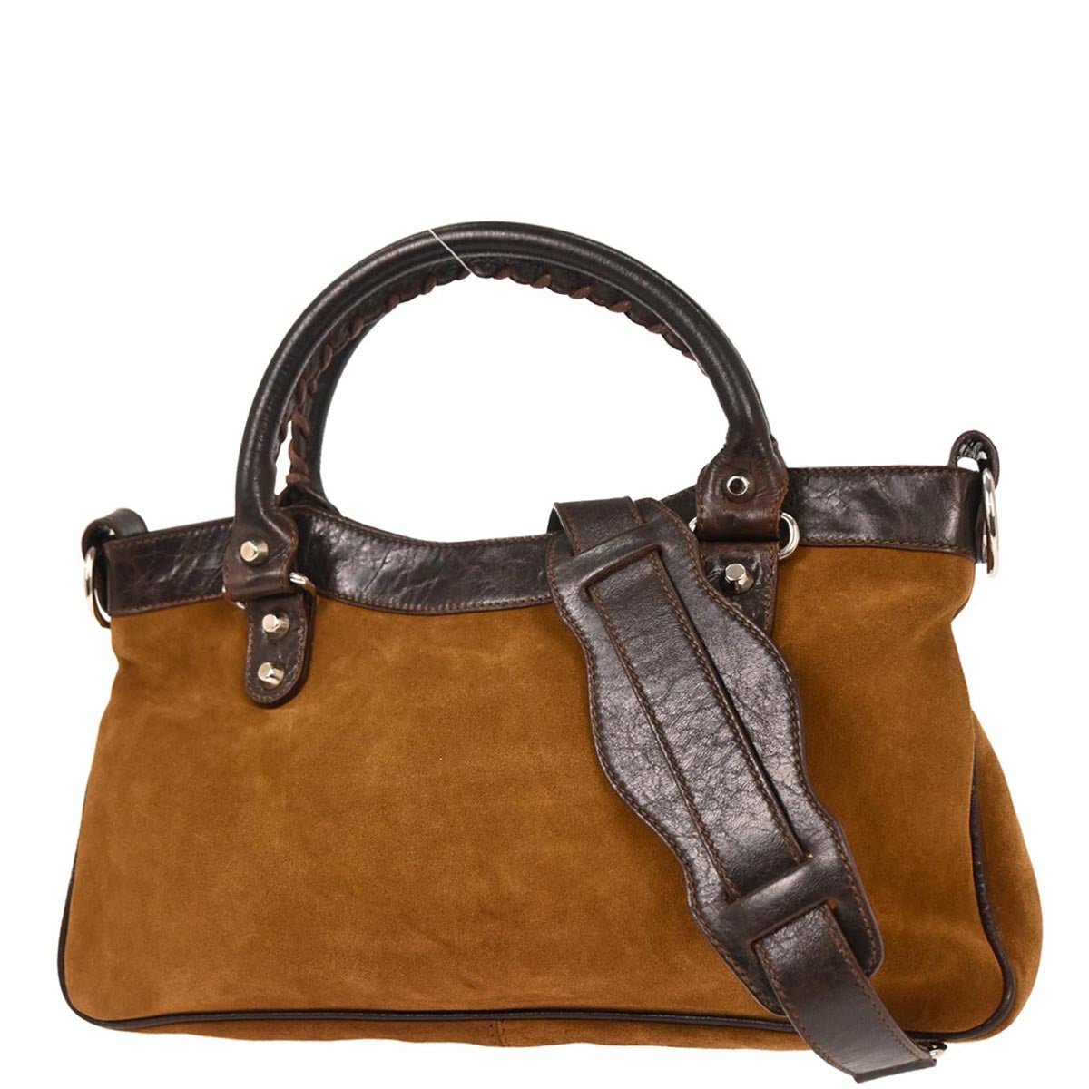 Balenciaga Brown Suede The First 2way Shoulder Handbag