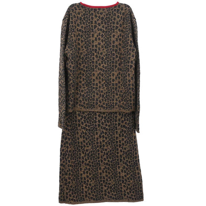 Fendi Setup Suit Cardigan Skirt Leopard Brown #42 #40