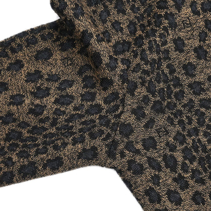 Fendi Setup Suit Cardigan Skirt Leopard Brown #42 #40
