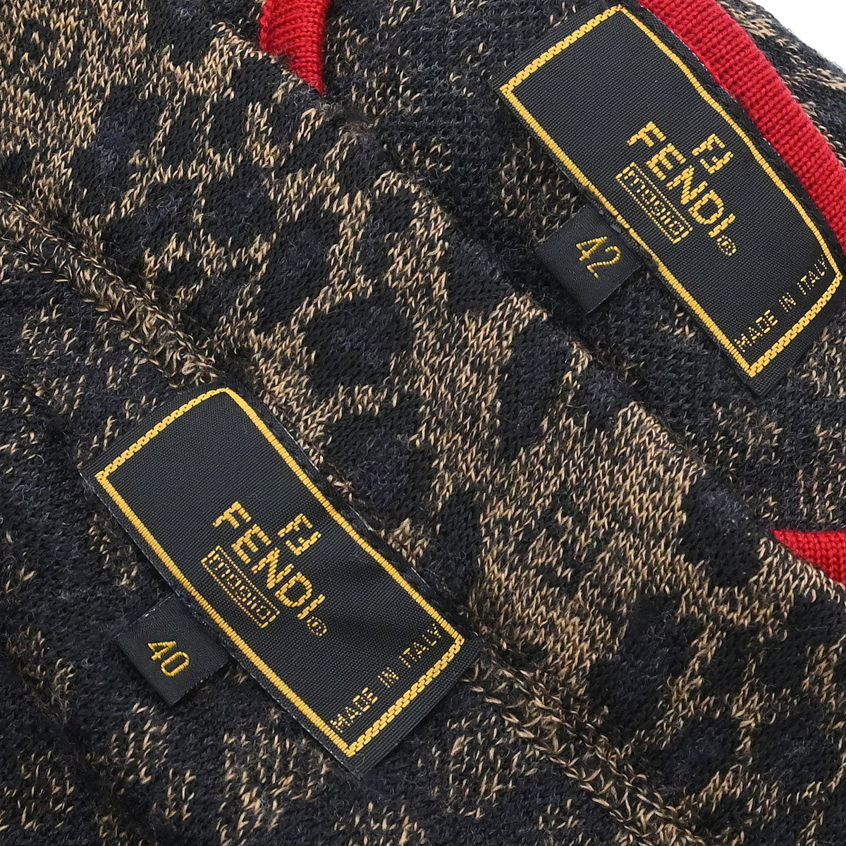 Fendi Setup Suit Cardigan Skirt Leopard Brown #42 #40