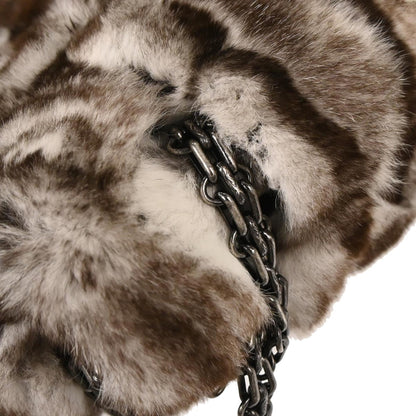 Chanel * Brown Orylag Fur 2.55 Classic Double Flap Shoulder Bag