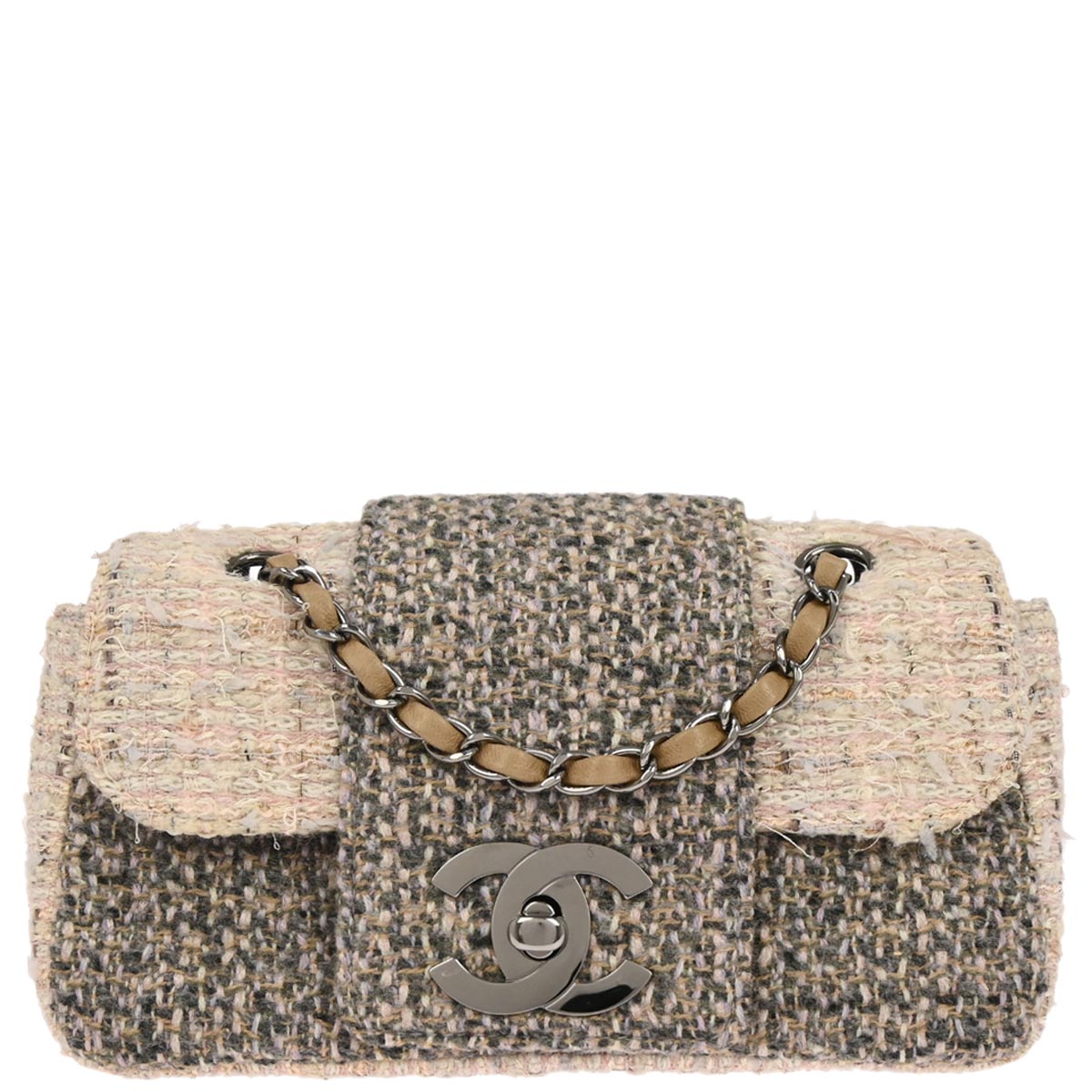 Chanel Pink Tweed Shoulder Bag
