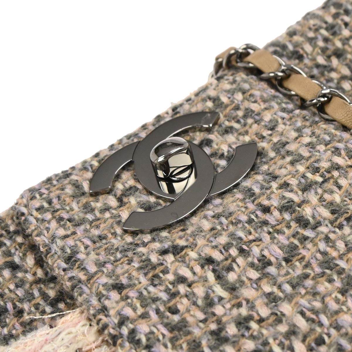 Chanel Pink Tweed Shoulder Bag