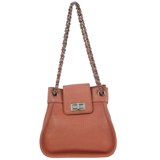 Chanel 2003-2004 Pink Calfskin Mademoiselle Lock Shoulder Bag