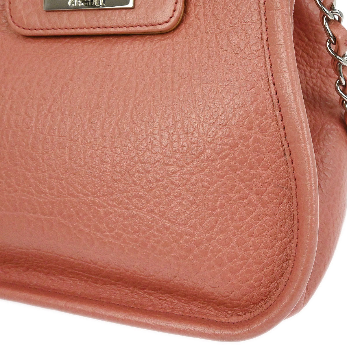 Chanel 2003-2004 Pink Calfskin Mademoiselle Lock Shoulder Bag