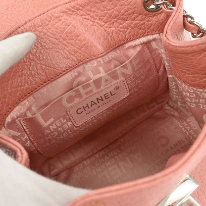 Chanel 2003-2004 Pink Calfskin Mademoiselle Lock Shoulder Bag