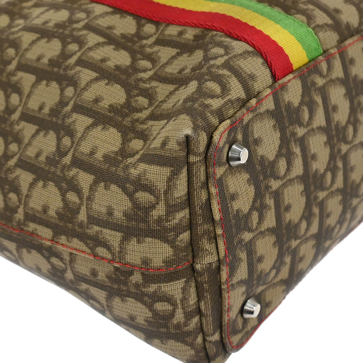 Christian Dior Brown Rasta-Color Trotter Tote Handbag