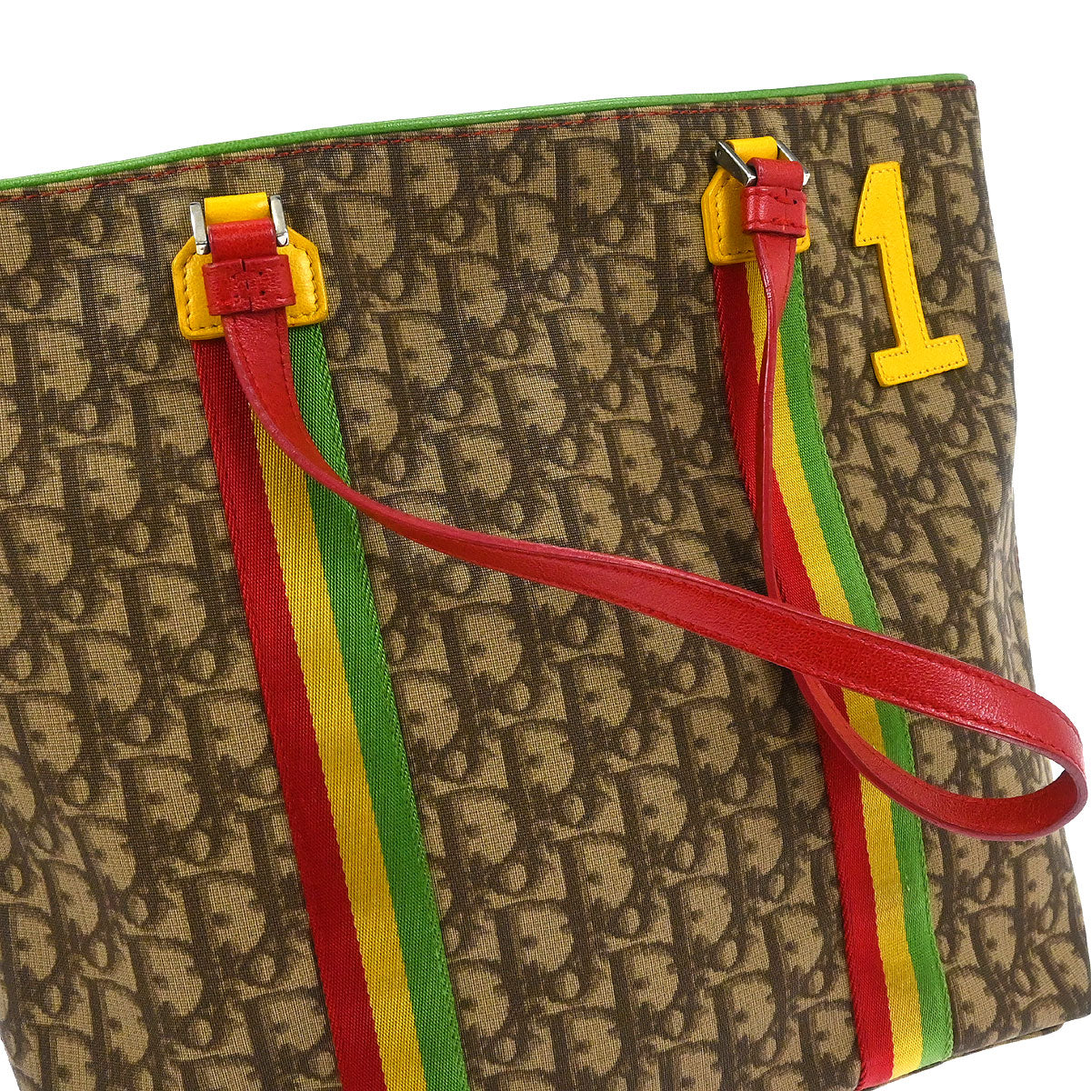 Christian Dior Brown Rasta-Color Trotter Tote Handbag