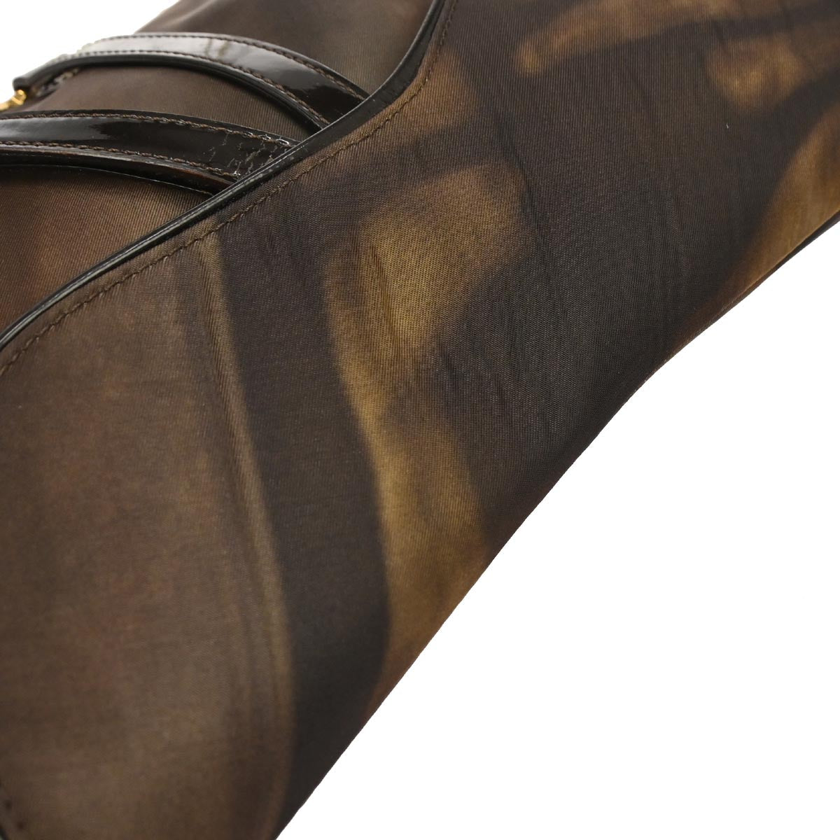 Christian Dior Brown Nylon Double Saddle Handbag