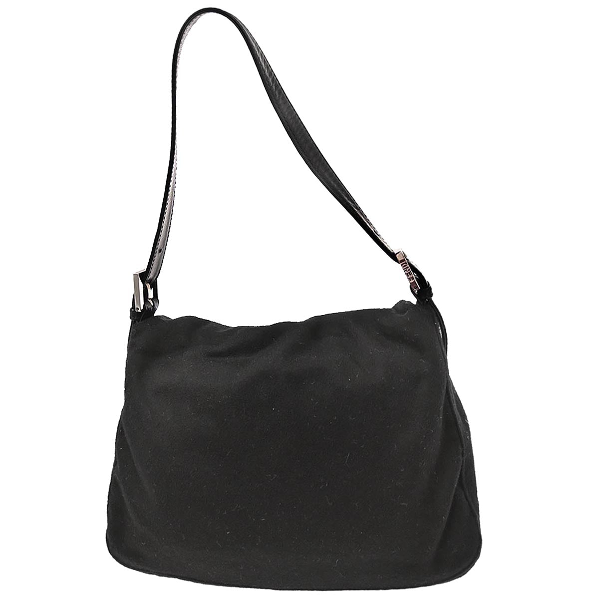Fendi Black Cashmere Mamma Baguette Handbag