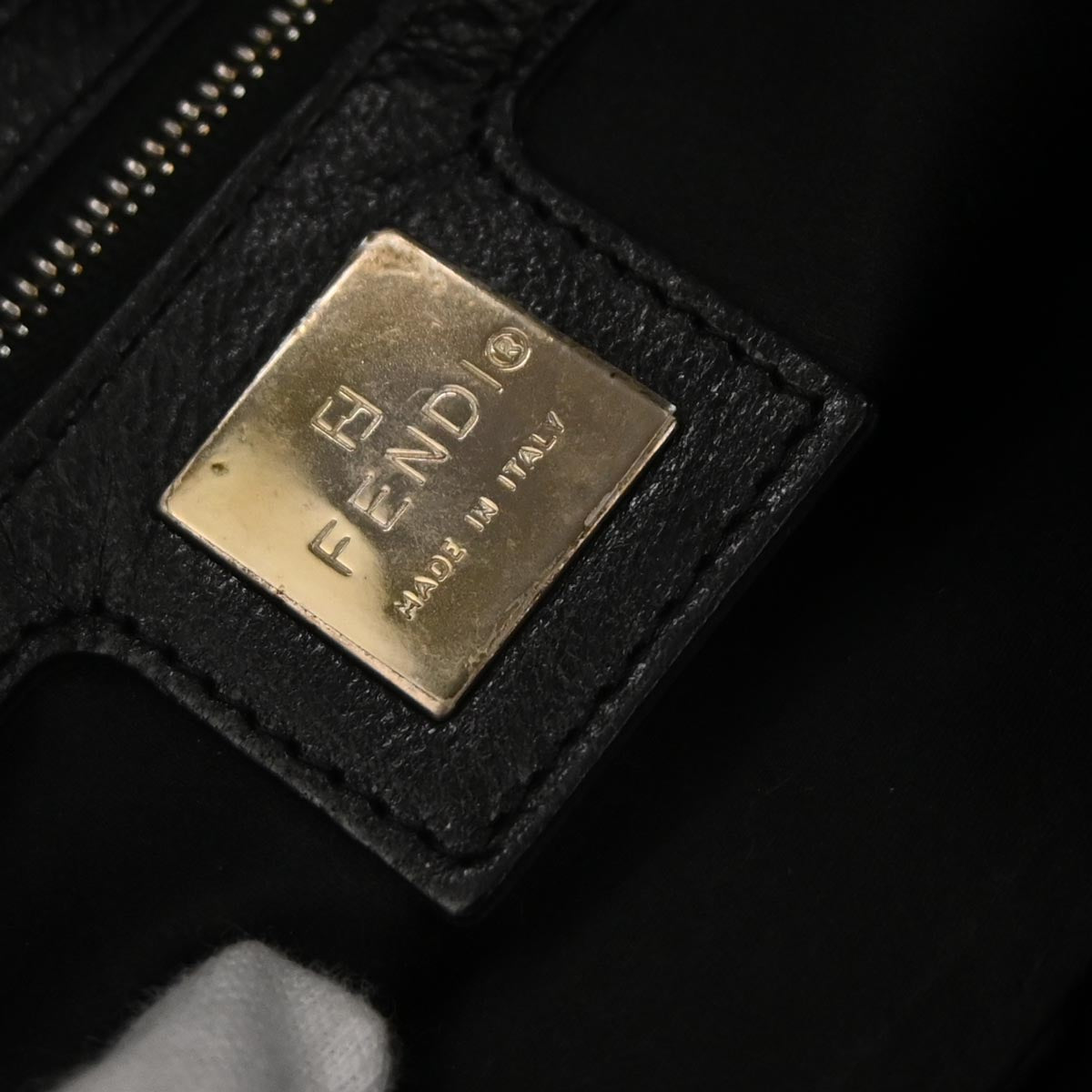 Fendi Black Cashmere Mamma Baguette Handbag