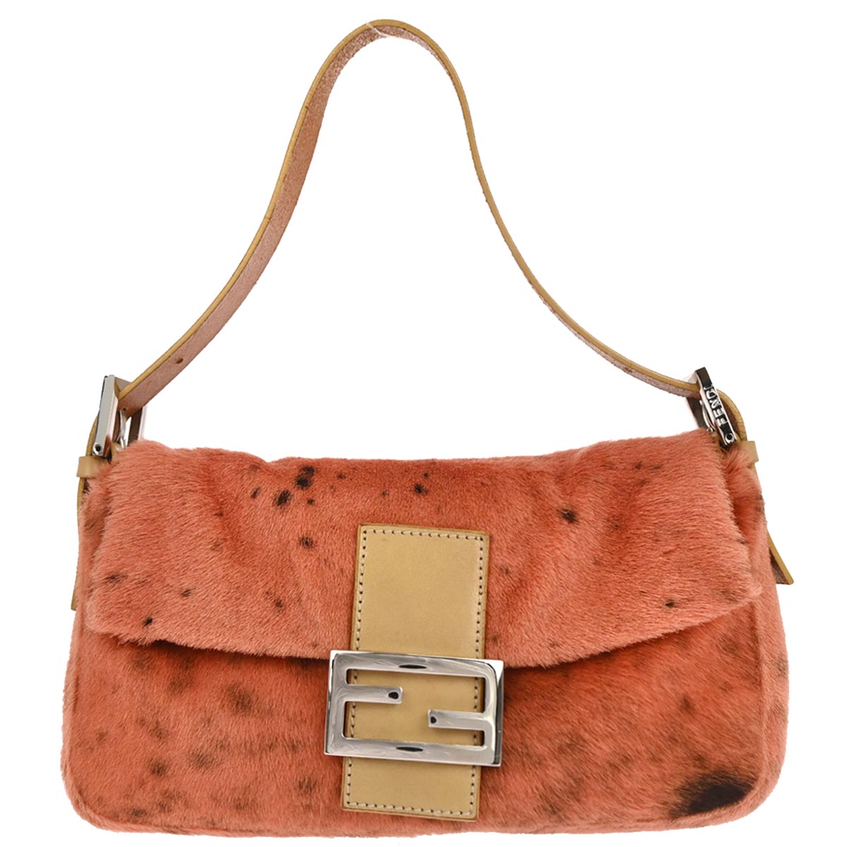 Fendi * Orange Pony Hair Baguette Handbag