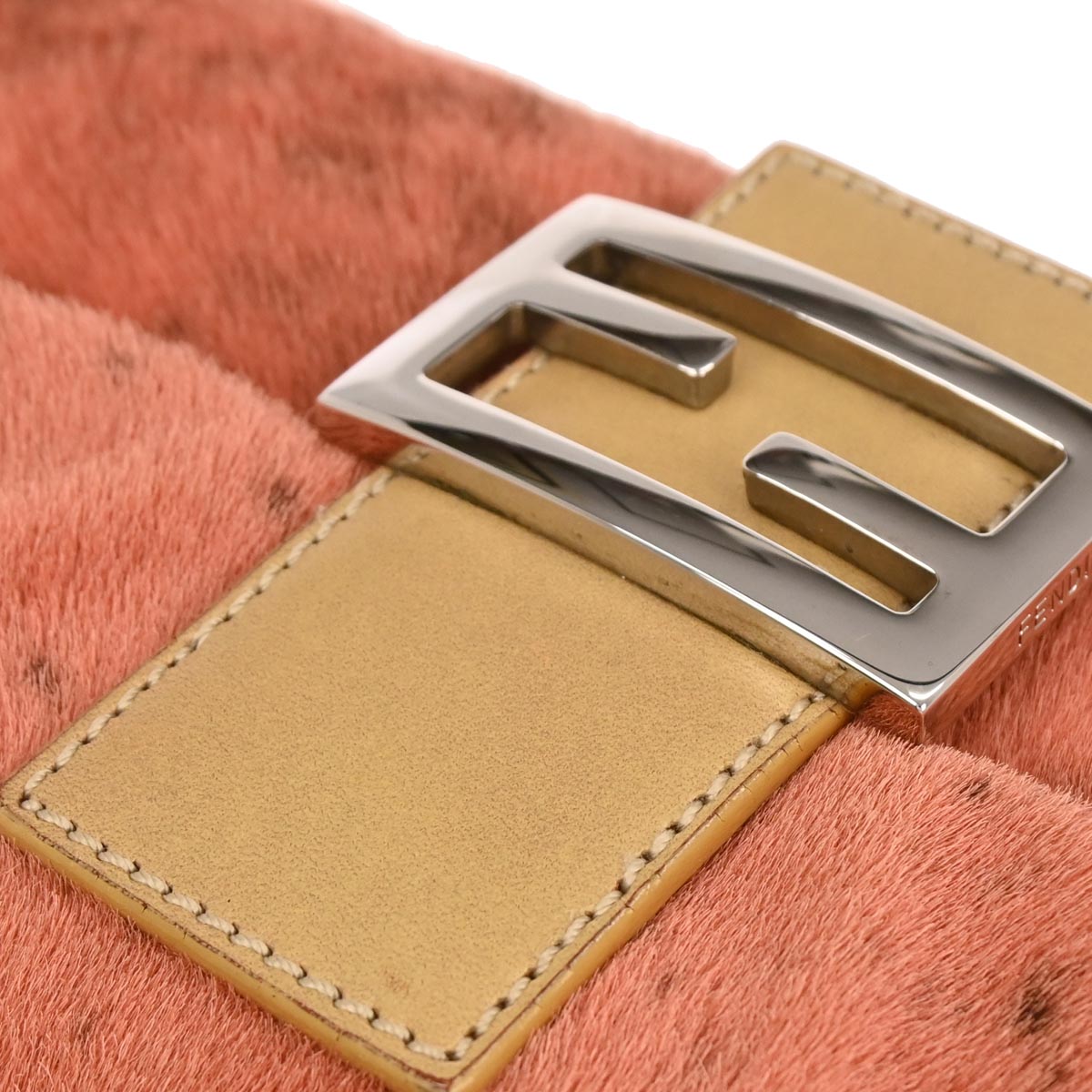Fendi * Orange Pony Hair Baguette Handbag