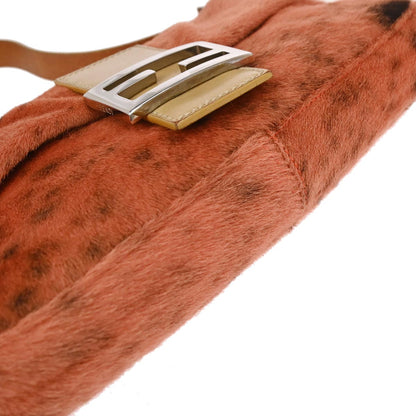 Fendi * Orange Pony Hair Baguette Handbag