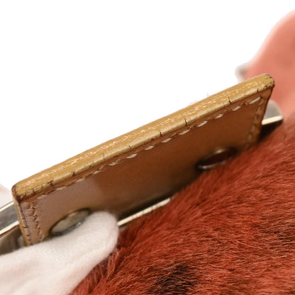 Fendi * Orange Pony Hair Baguette Handbag