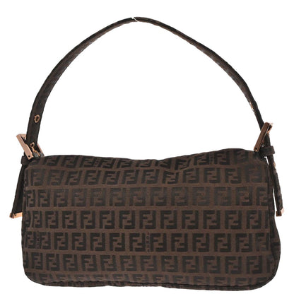 Fendi Brown Canvas Zucchino Baguette Handbag